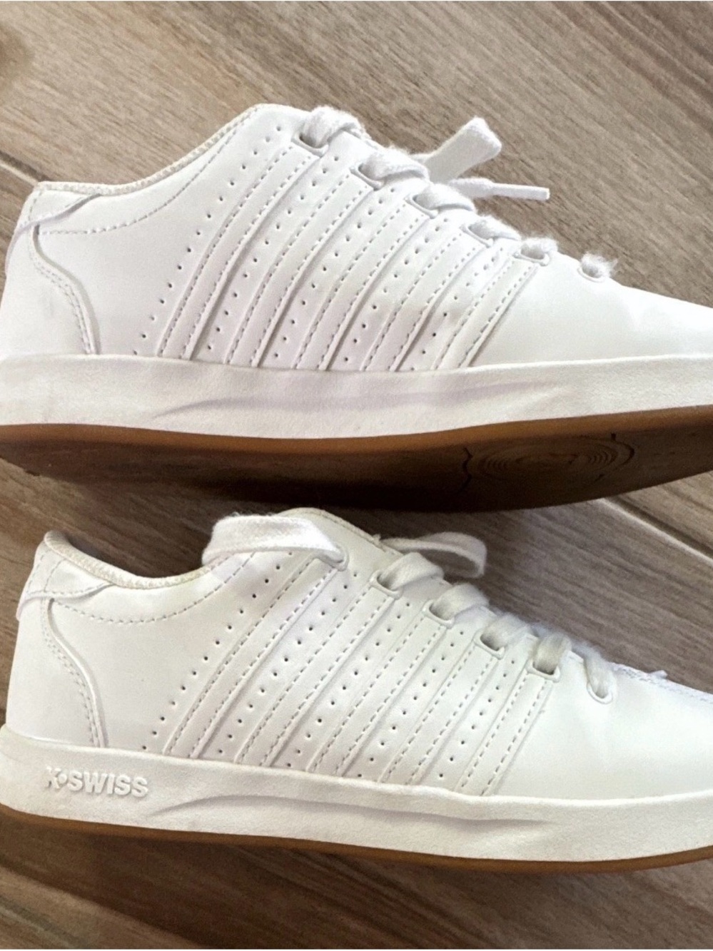 K-Swiss White Low-Profile Tennis Sneakers - Picture 5 of 8
